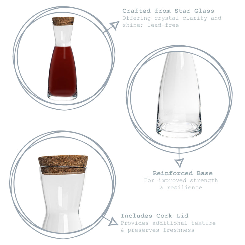 Bormioli Rocco Ypsilon Glass Water Carafe Decanter Jug with Lid - 285ml