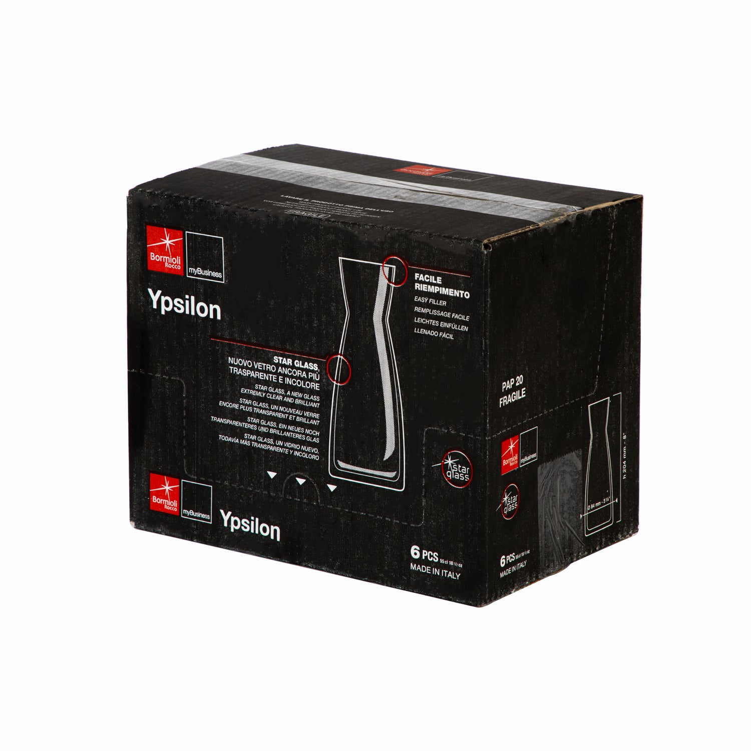 Bormioli Rocco Ypsilon Glass Water Carafe Decanter Jug - 550ml