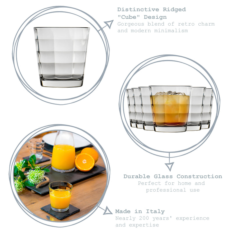 Bormioli Rocco Cube Whiskey Glass - 240ml