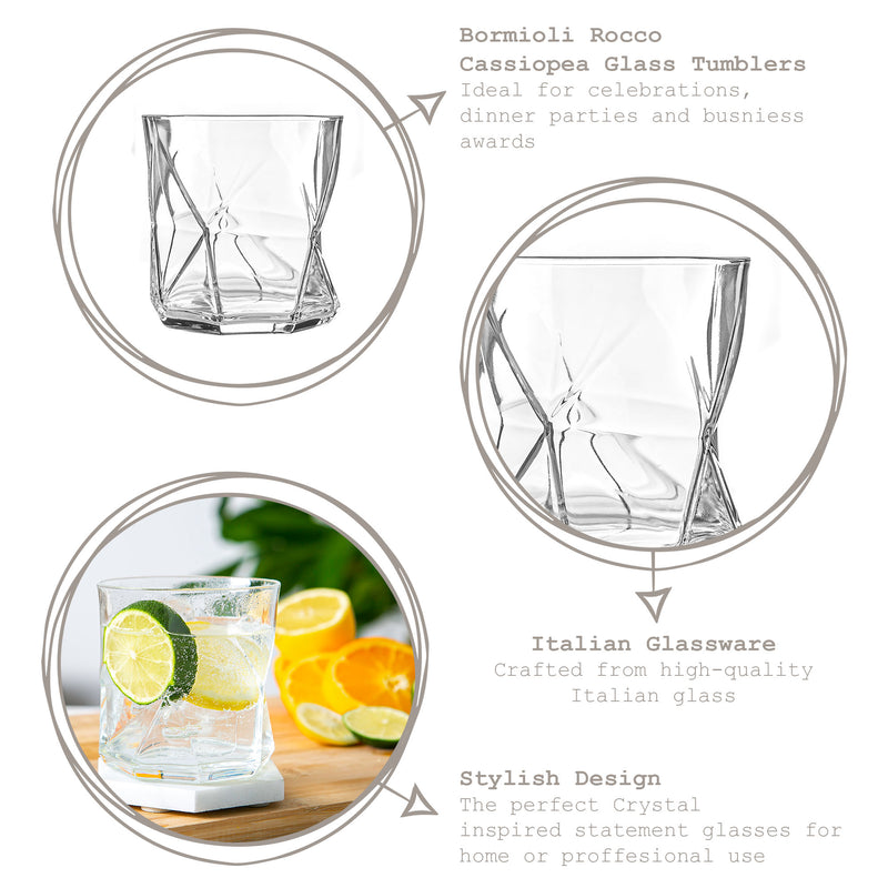 Bormioli Rocco Cassiopea Glass Drinking Tumbler - 330ml