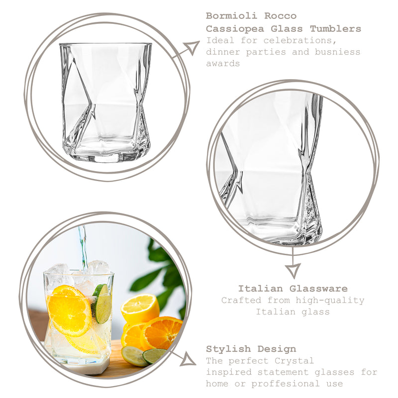 Bormioli Rocco Cassiopea Glass Drinking Tumbler - 410ml