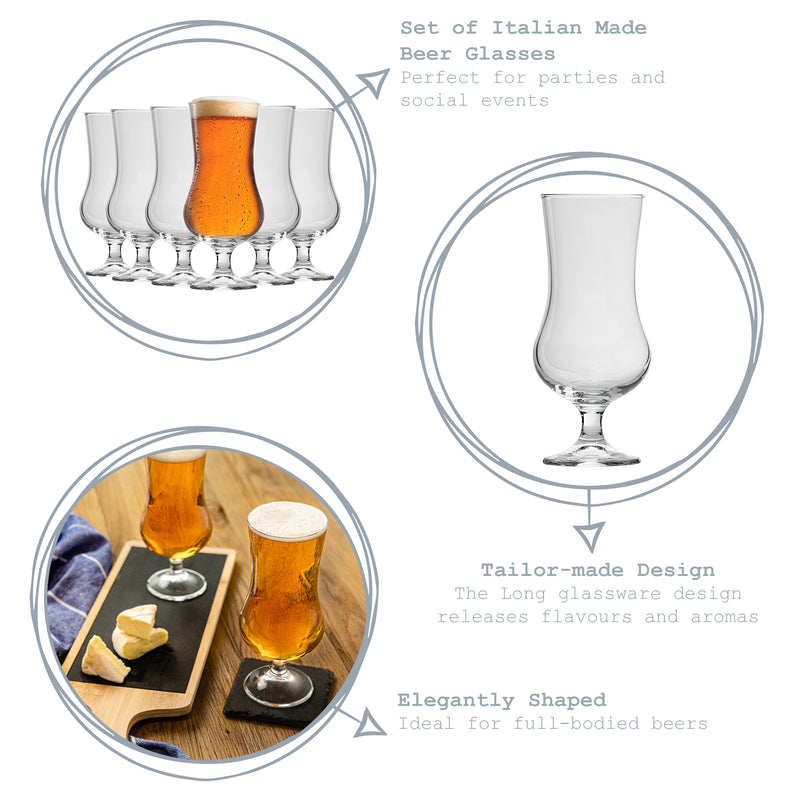 Bormioli Rocco "Ale" Large Stemmed Tulip Craft Beer Glass