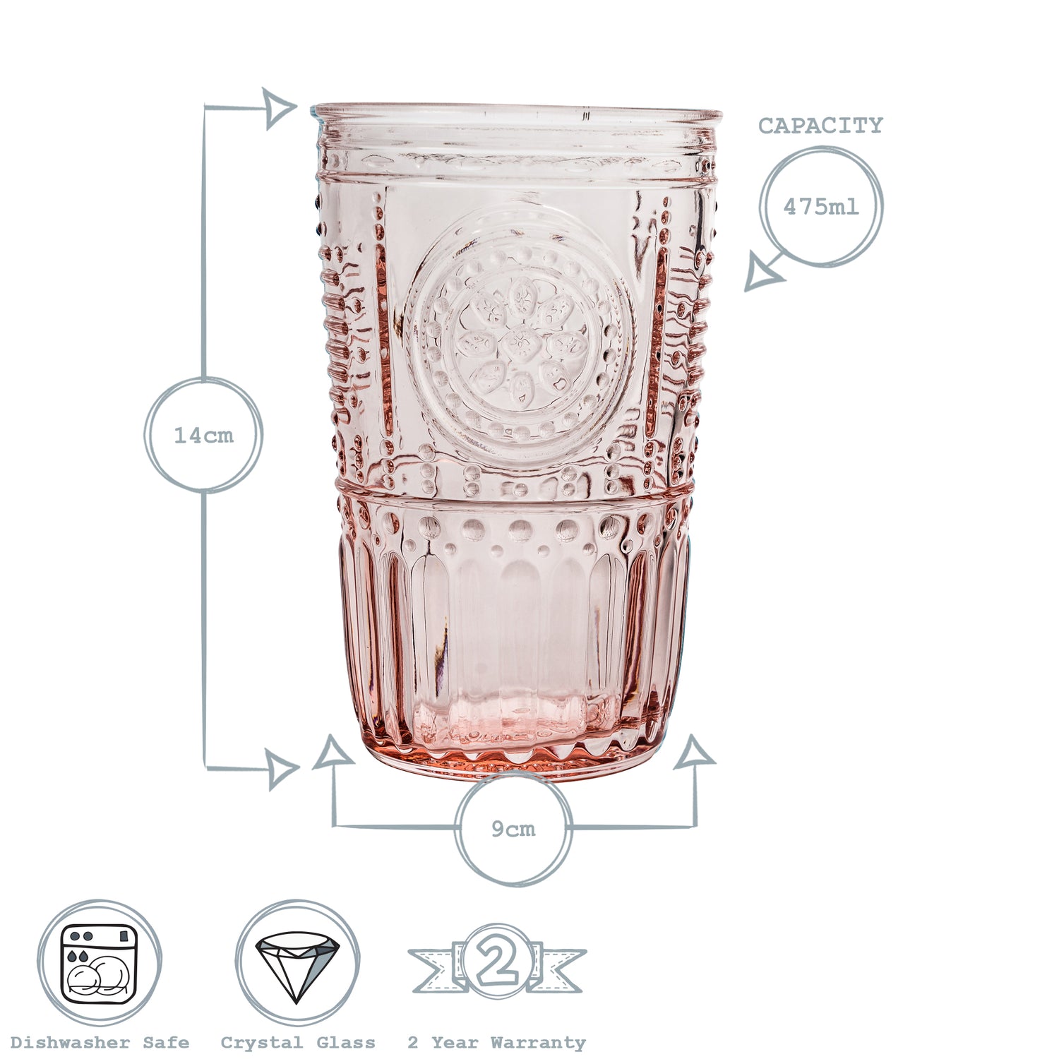 Bormioli Rocco Romantic Highball Glass - 475ml