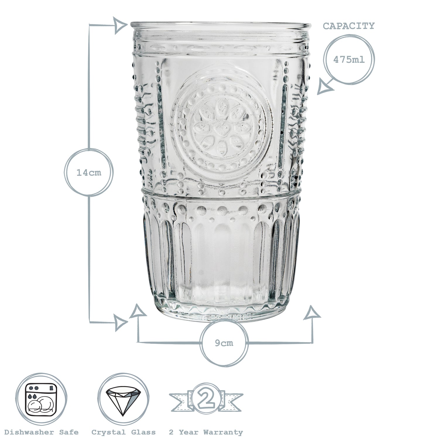 Bormioli Rocco Romantic Highball Glass - 475ml