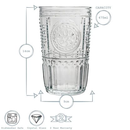 Bormioli Rocco Romantic Highball Glass - 475ml
