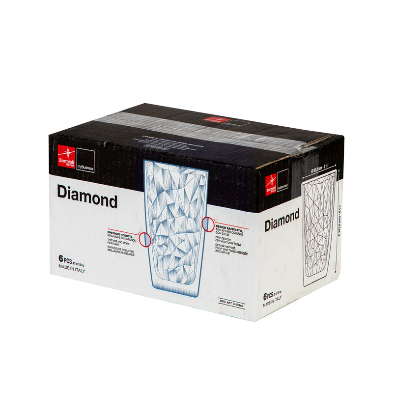 Bormioli Rocco Diamond Highball Glass - Blue - 470ml