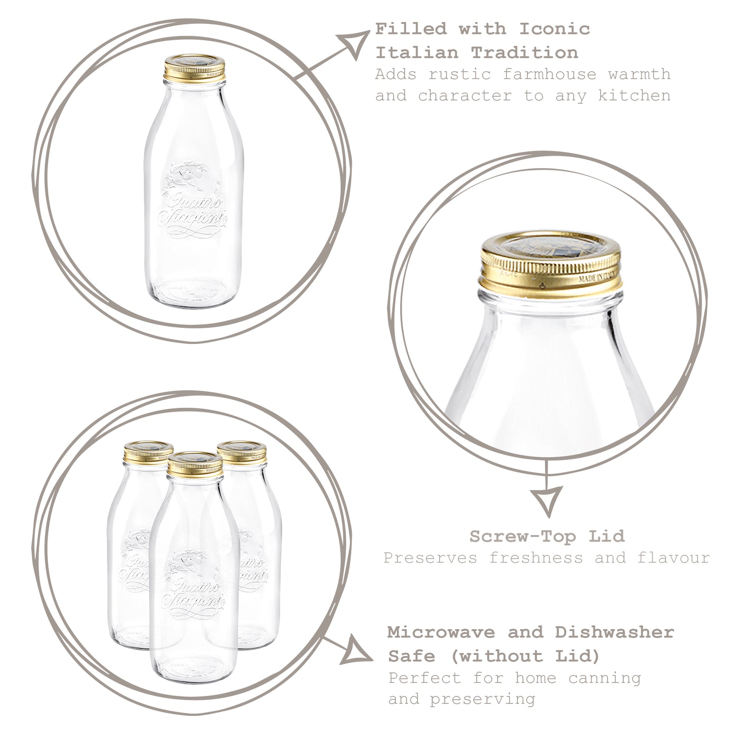 Quattro Stagioni Glass Storage Jar - 1 Litre