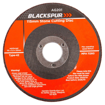 115mm x 3.2mm (4.5&quot;) Stone Cutting Disc - By Blackspur