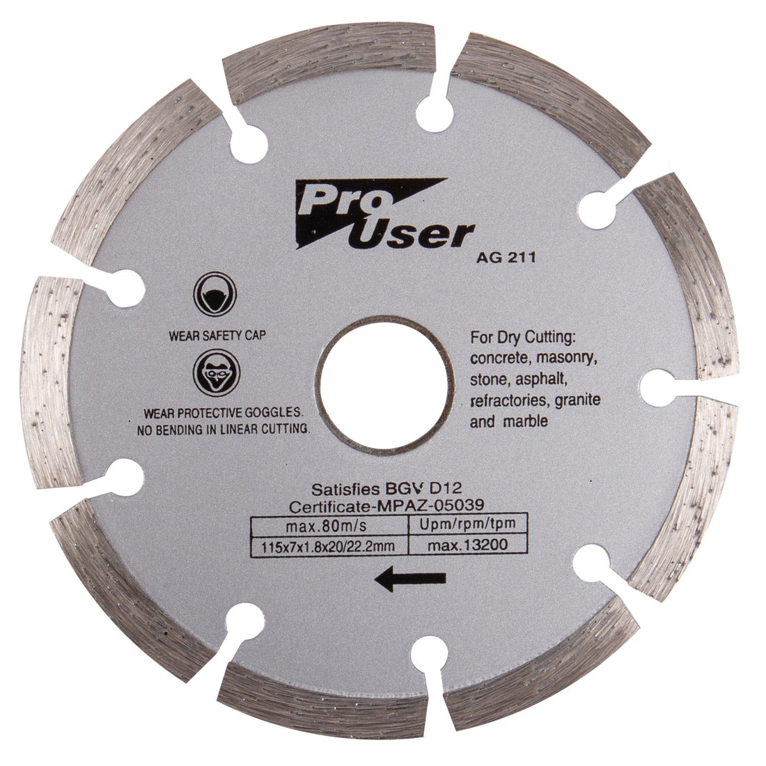 115mm (4.5&quot;) Dry Diamond Cutting Disc - By Pro User