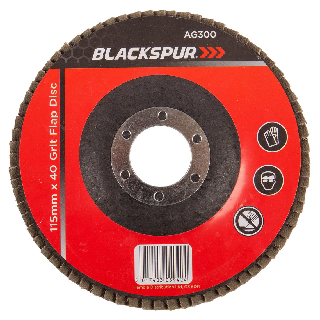 115mm (4.5&quot;) 40 Grit Flap Disc - By Blackspur