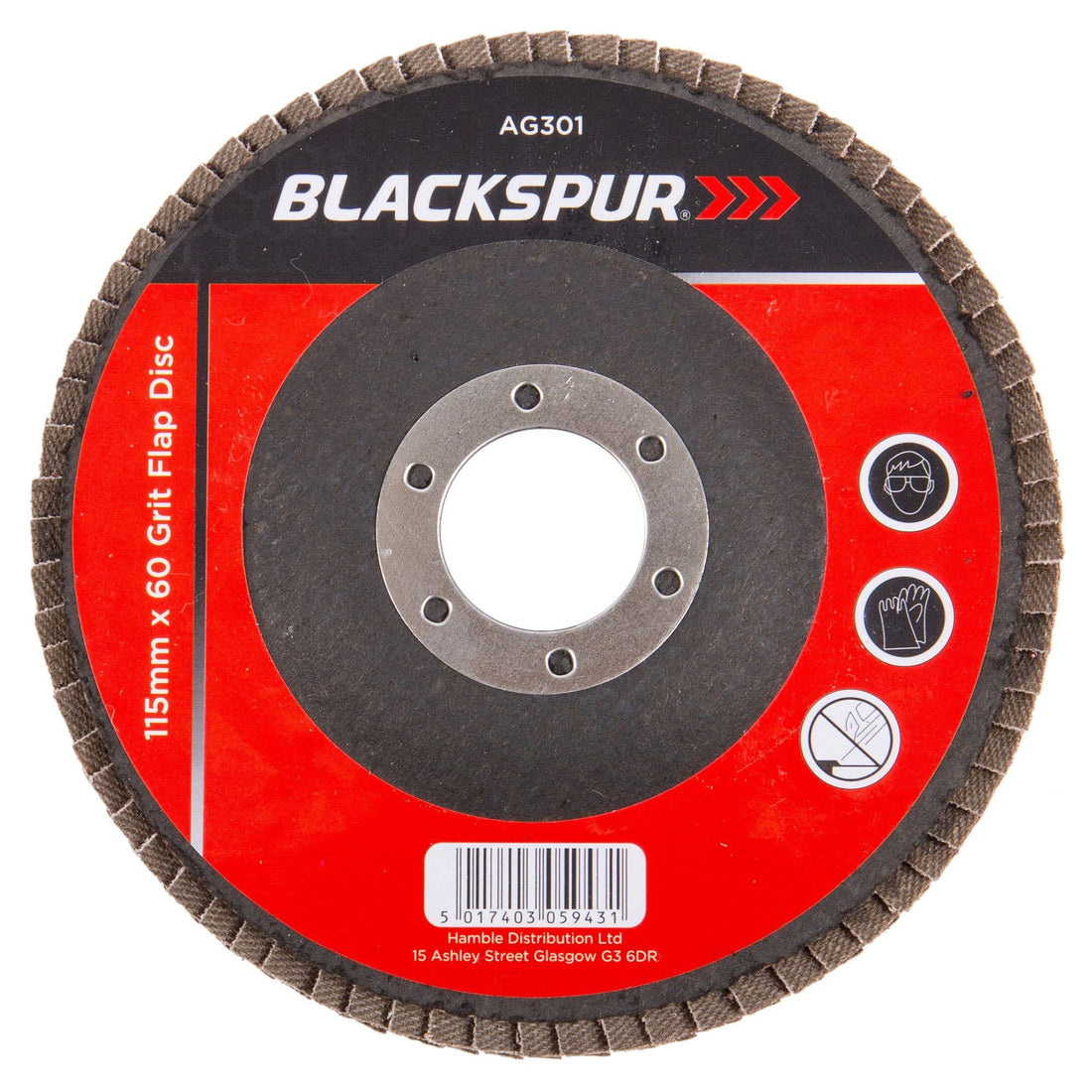 115mm (4.5&quot;) 60 Grit Flap Disc - By Blackspur