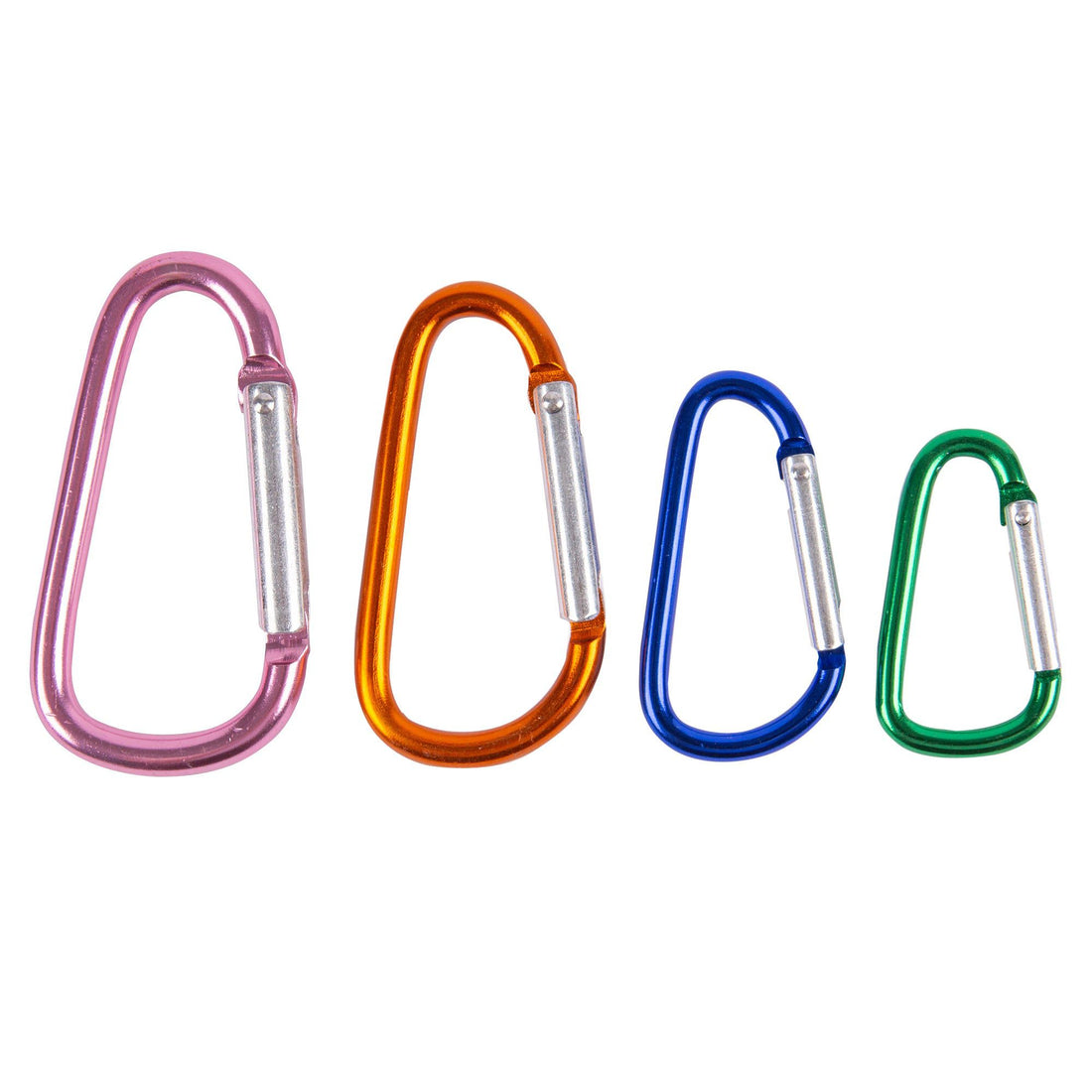 4pc Multicolour Aluminium Spring Snaps Set - 4 Sizes - By Blackspur