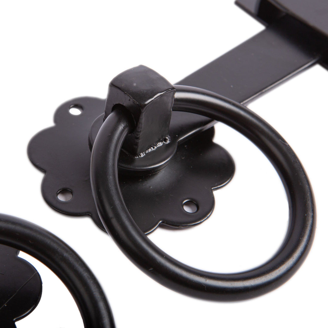 Black 152mm Steel Ring Gate Latch