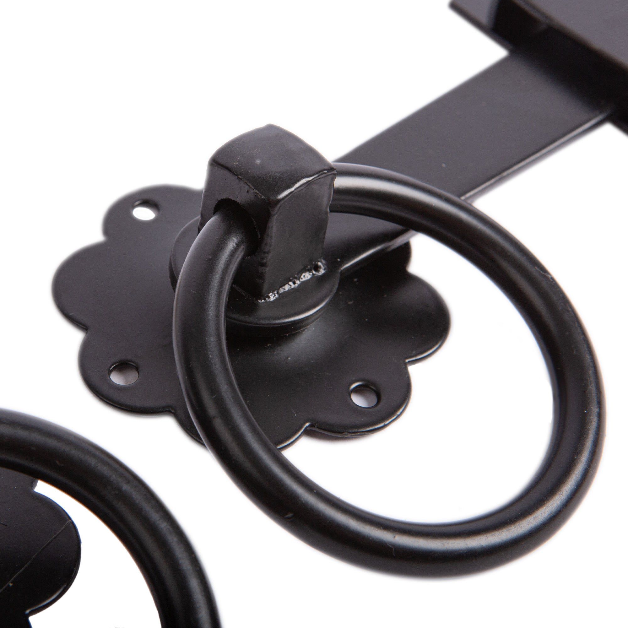 Black 152mm Steel Ring Gate Latch