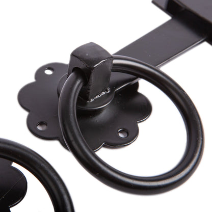 Black 152mm Steel Ring Gate Latch