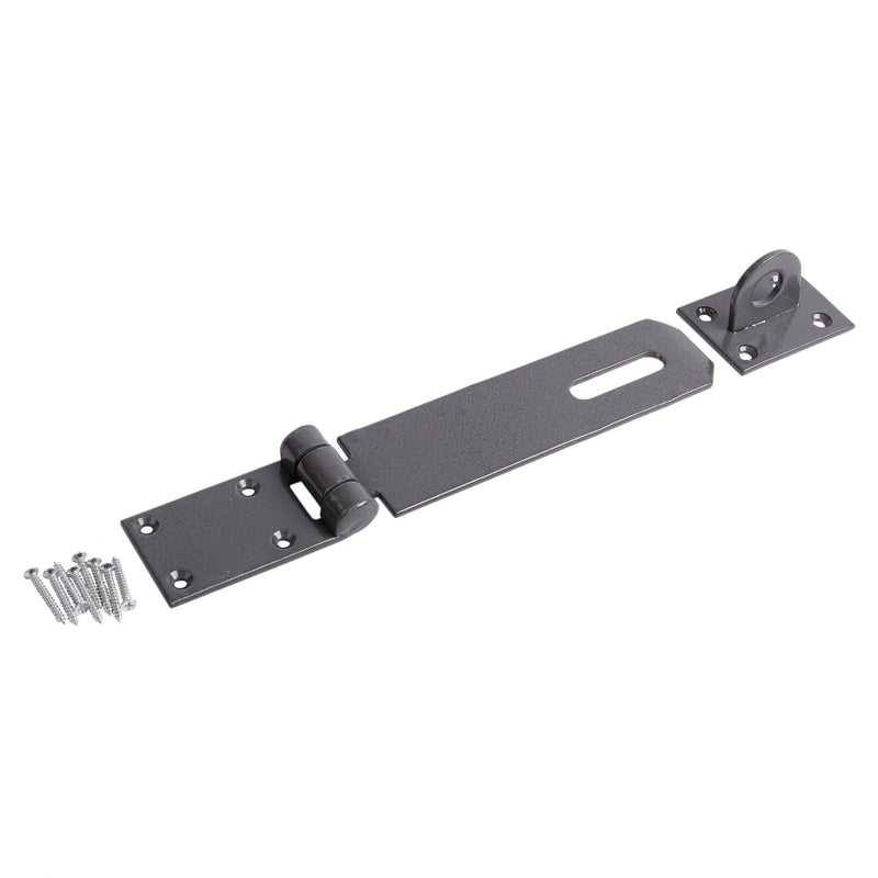 Black 178mm Heavy-Duty Carbon Steel Safety Hasp & Staple - By Blackspur
