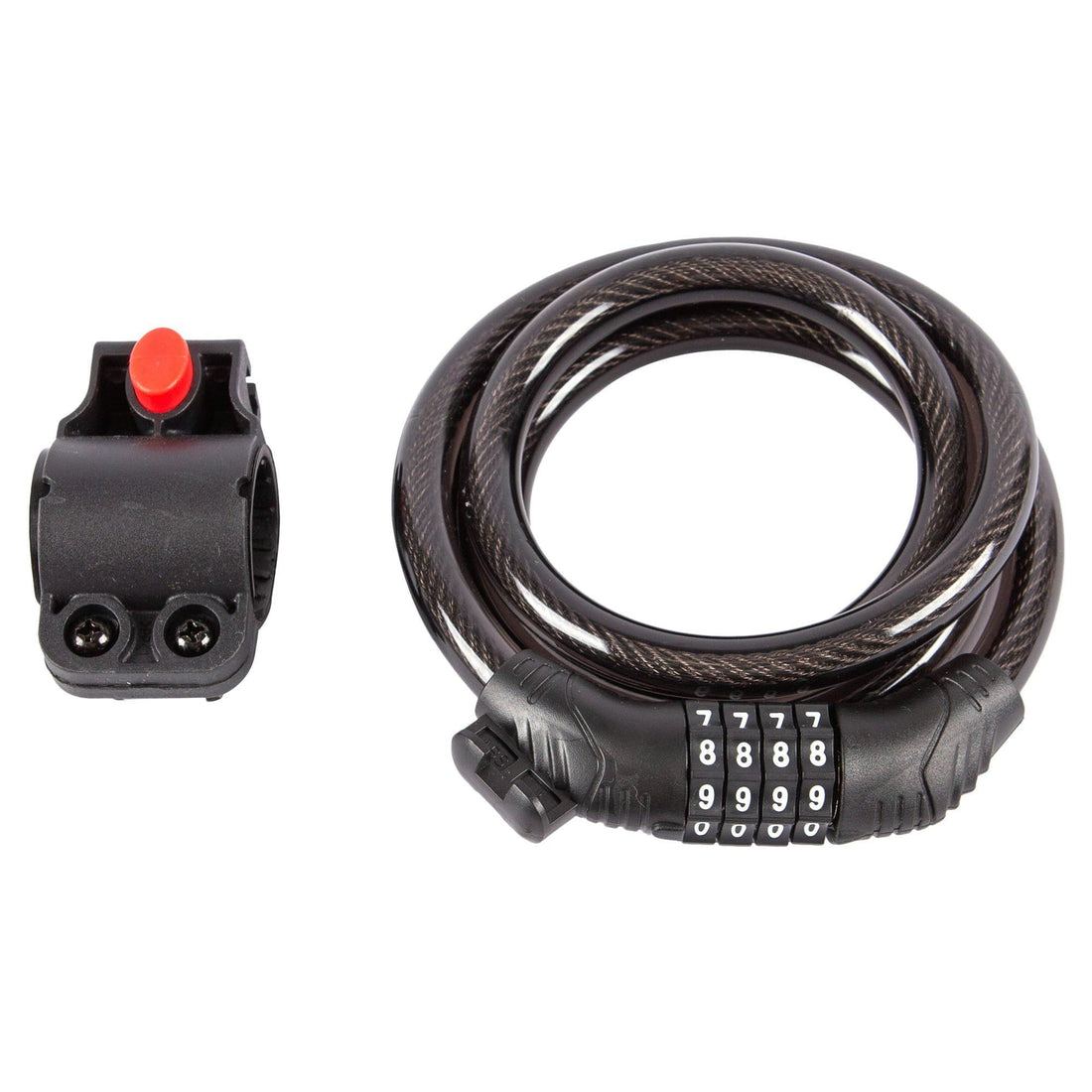 Black 1.2m Combination Cable Lock &amp; Bracket - By Blackspur