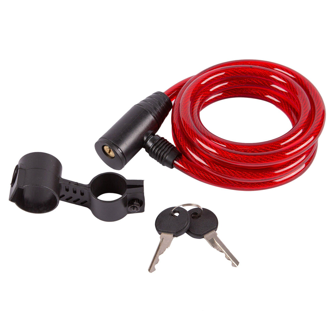 Red 1.8m Heavy-Duty Cable Lock &amp; Bracket - By Blackspur