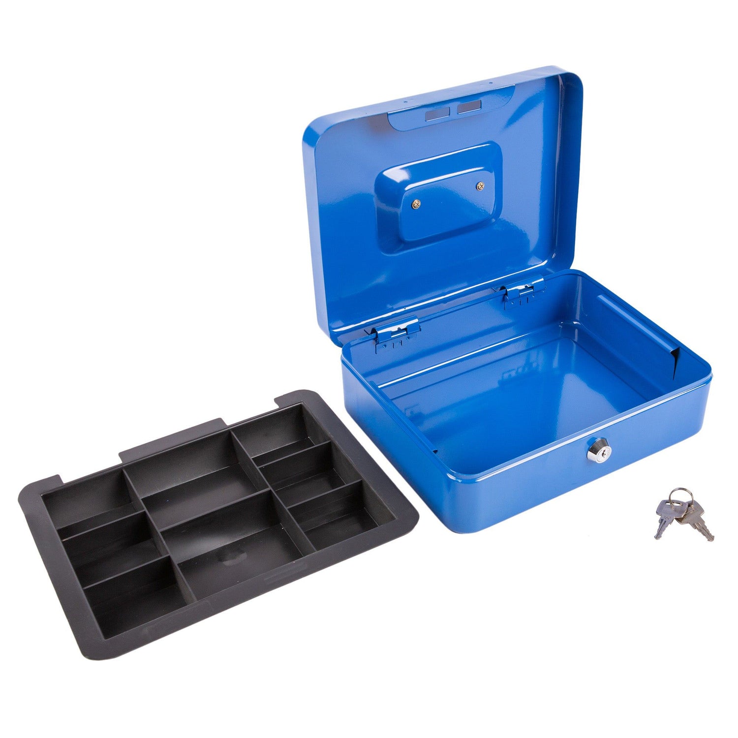 Blue 25.5cm Metal Cash Box