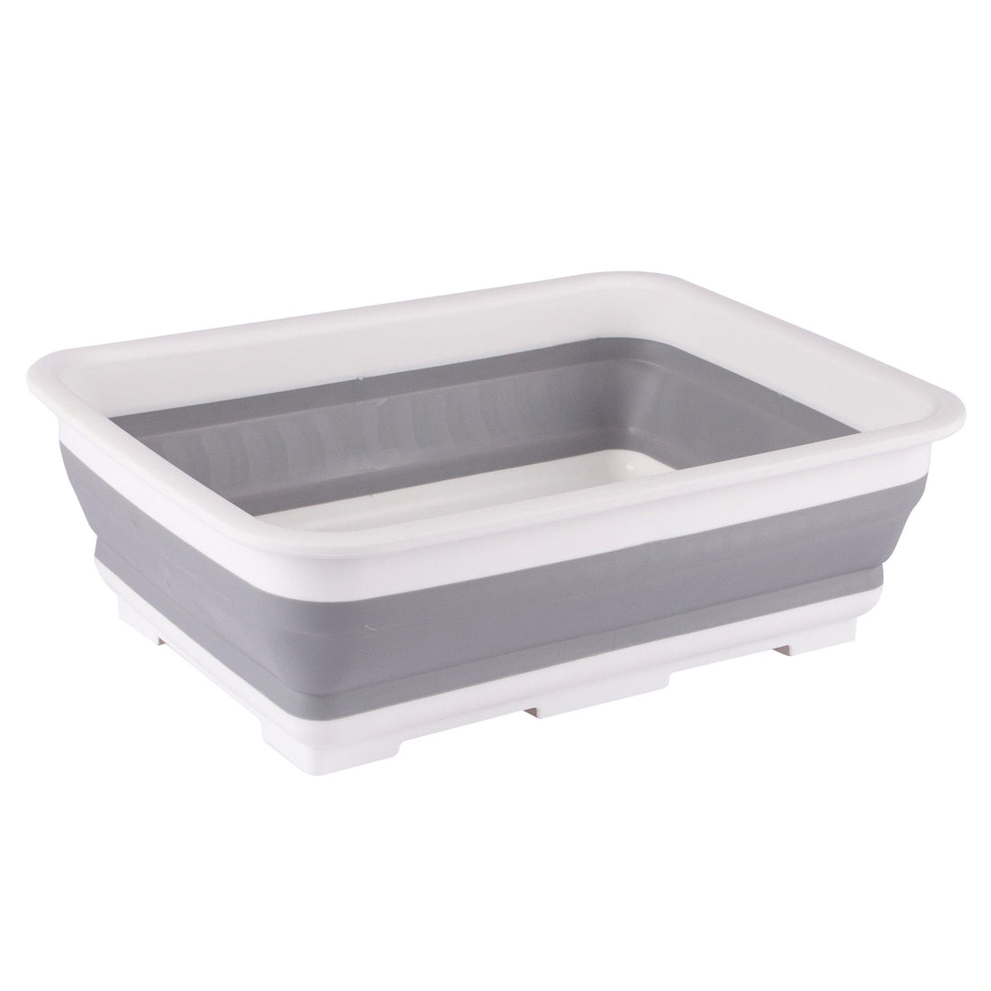 White/Grey 7L Plastic Collapsible Washing Up Bowl - By Ashley