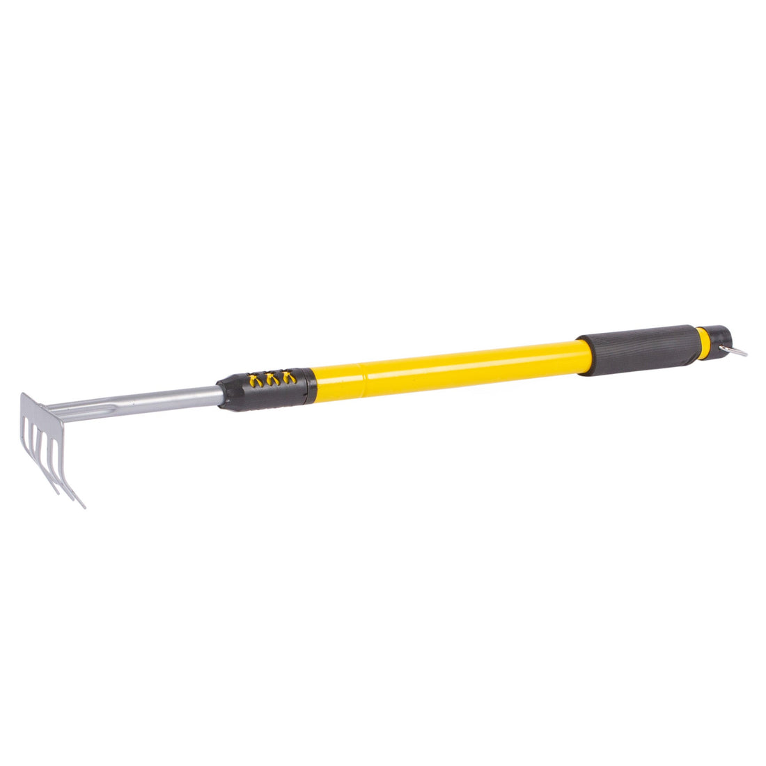 Yellow 66-96cm Carbon Steel Telescopic Garden Rake - By Green Blade