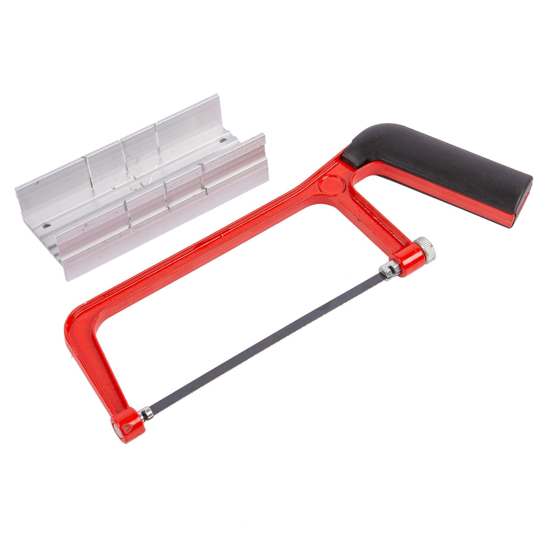 Red 15cm Aluminium Junior Hacksaw with Mitre Box - By Blackspur