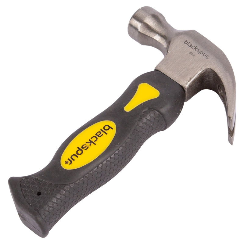 Yellow Magnetic 8oz Forged Steel Stubby Claw Hammer - By Blackspur