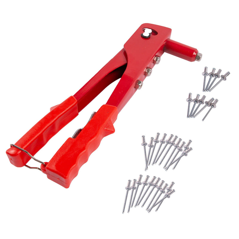 Red Rivet Gun with Rivets - 4 Sizes - By Blackspur