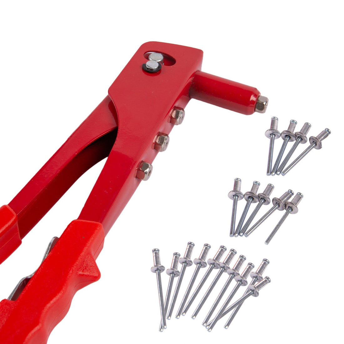 Red Rivet Gun with Rivets - 4 Sizes