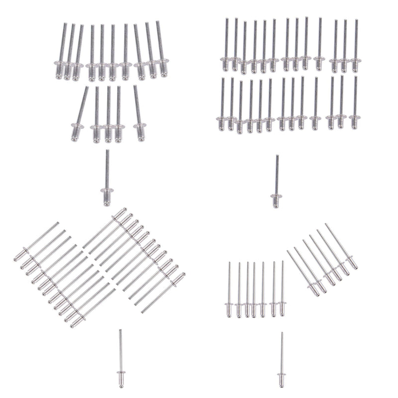 80pc Blind Rivets Set - 4 Sizes - By Blackspur