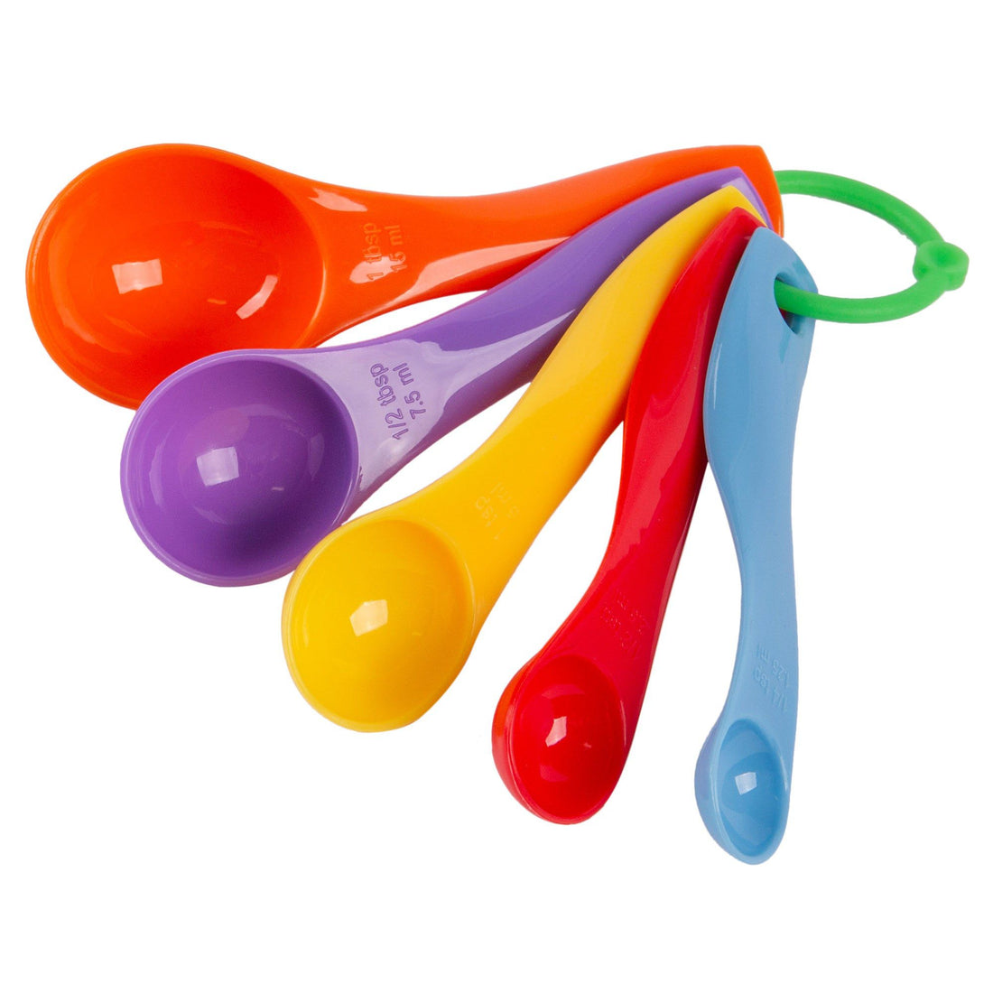 5pc Multicolour Polypropylene Measuring Spoons Set - By Ashley