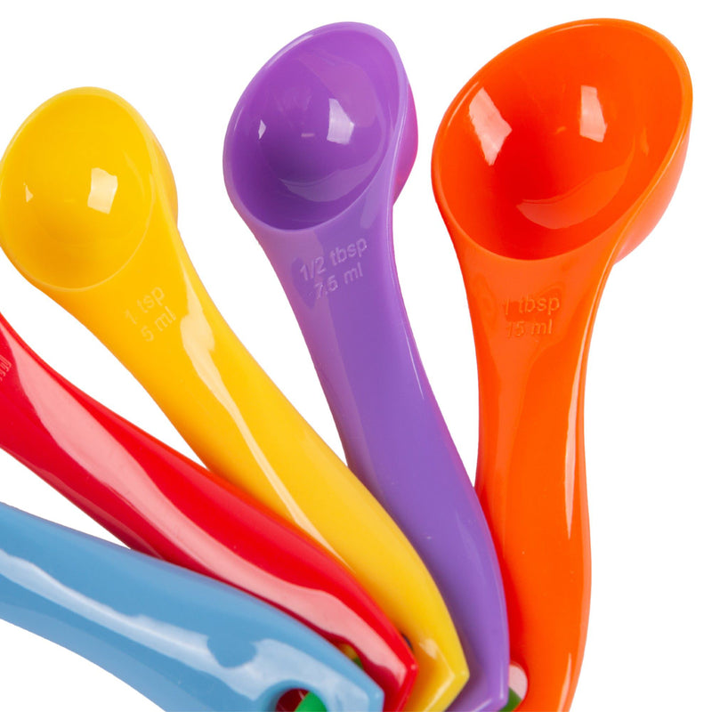 5pc Multicolour Polypropylene Measuring Spoons Set - By Ashley