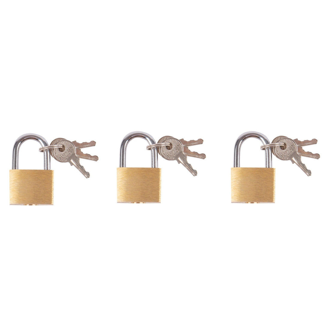 2cm Brass Padlocks - Pack of 3 - By Blackspur