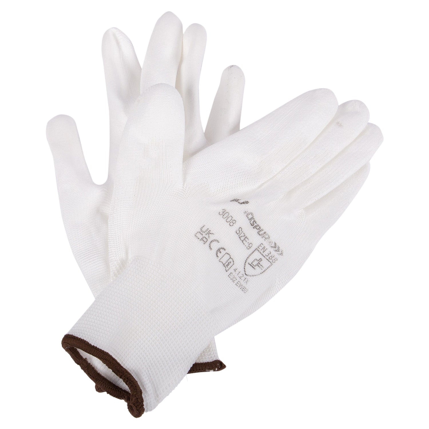 White L Lightweight Painters PU Gripper Gloves - By Blackspur