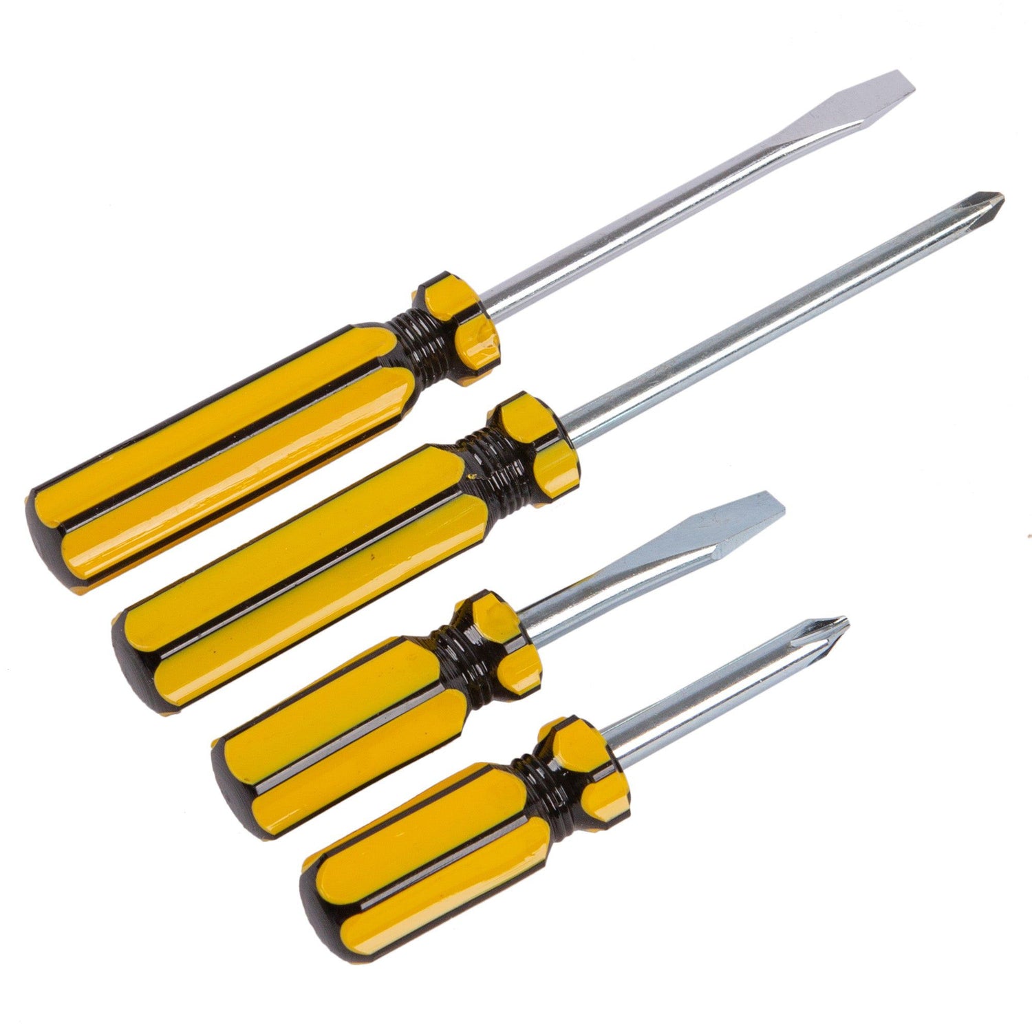 4pc Yellow Carbon Steel Screwdriver Set - By Blackspur