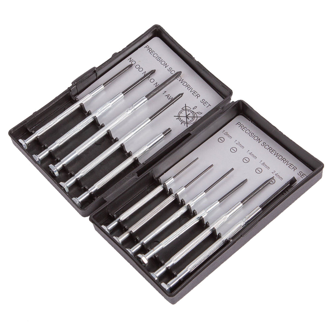 11pc Silver Carbon Steel Precision Screwdriver Set - By Blackspur
