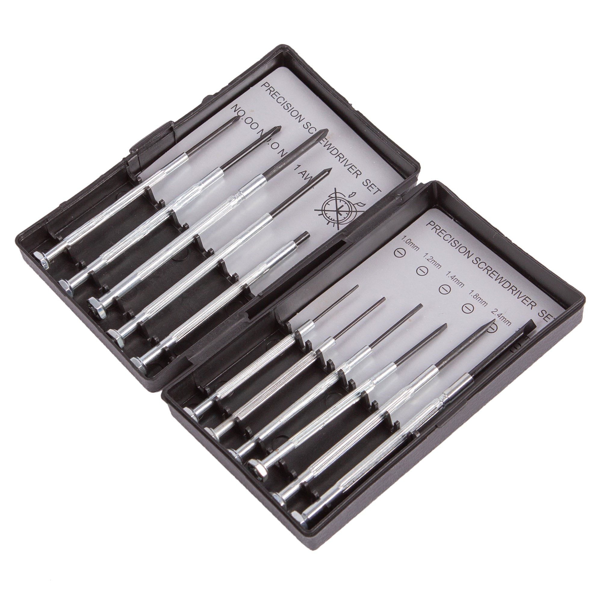 11pc Silver Carbon Steel Precision Screwdriver Set - By Blackspur
