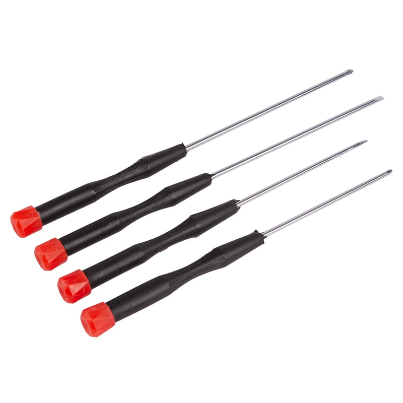 4pc Black Carbon Steel Precision Screwdriver Set - By Blackspur