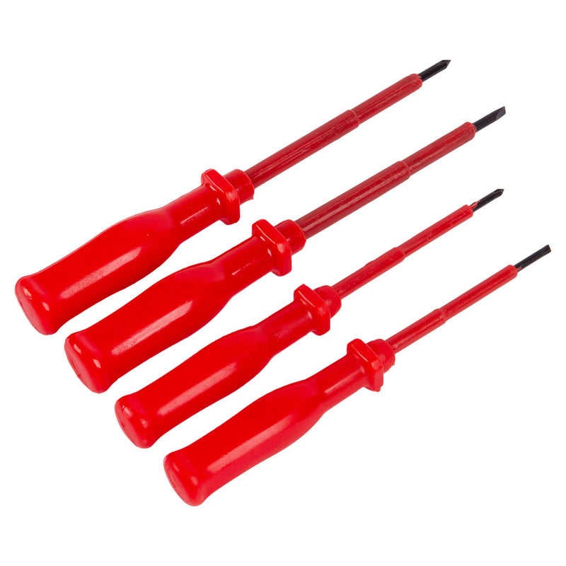 4pc Red Carbon Steel Insulated Screwdriver Set - By Blackspur