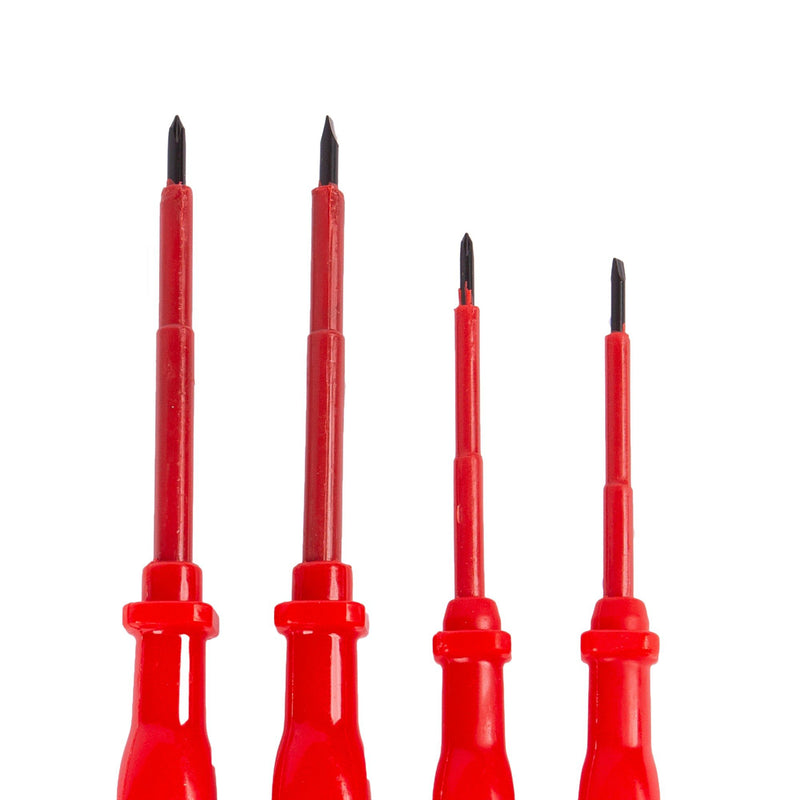 4pc Red Carbon Steel Insulated Screwdriver Set - By Blackspur