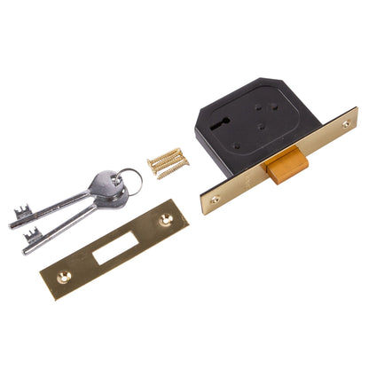 Brass 64mm 3-Lever Deadlock - By Blackspur