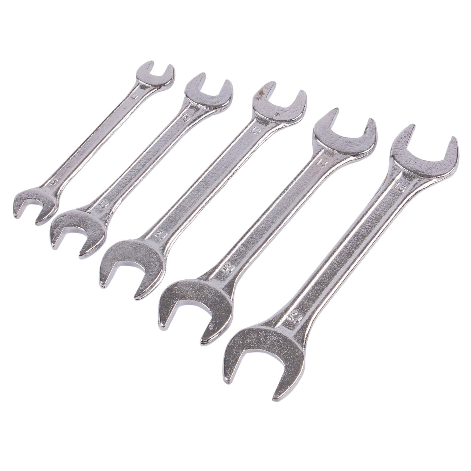 5pc Carbon Steel Metric Open-End Spanner Set - By Blackspur