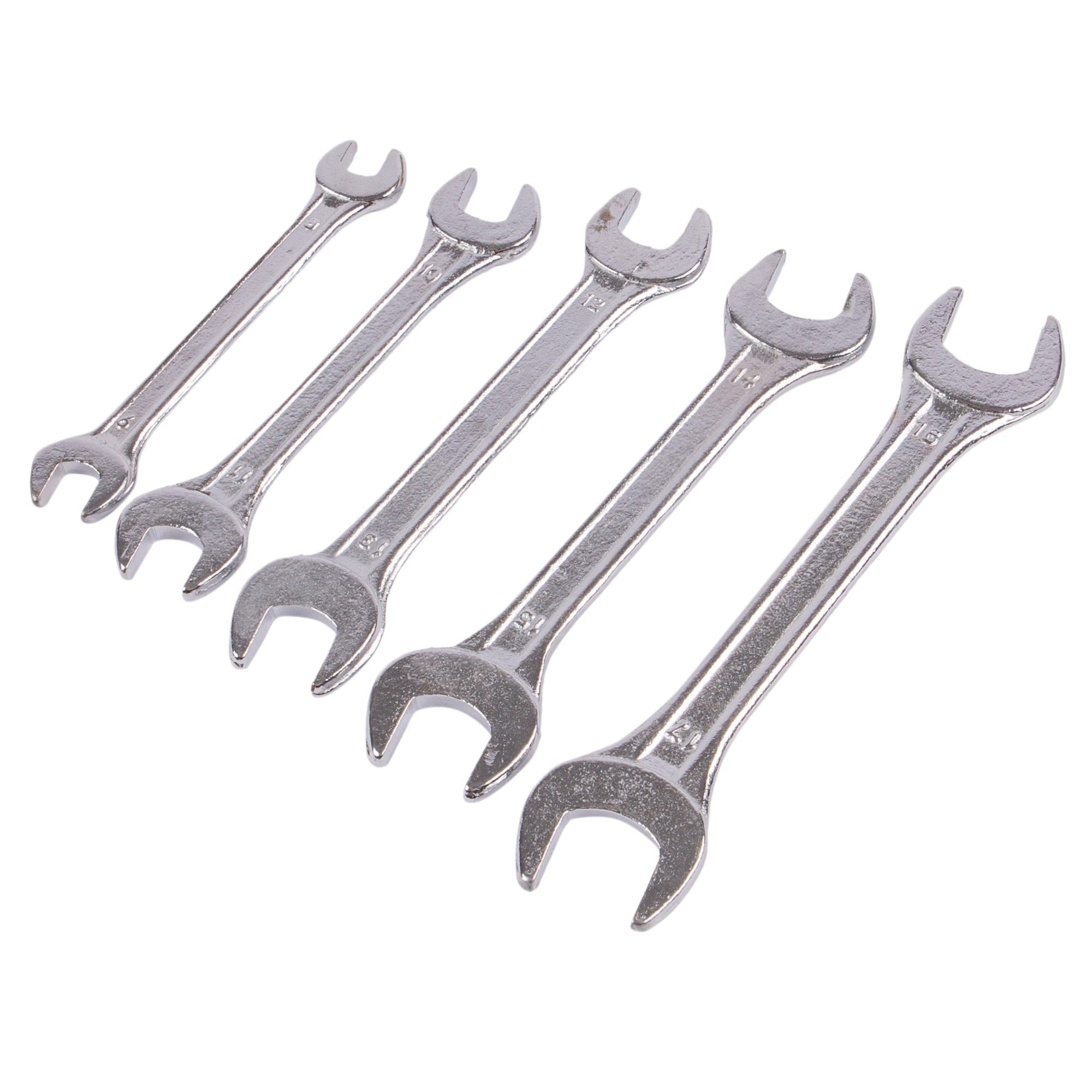 5pc Carbon Steel Metric Open-End Spanner Set - By Blackspur