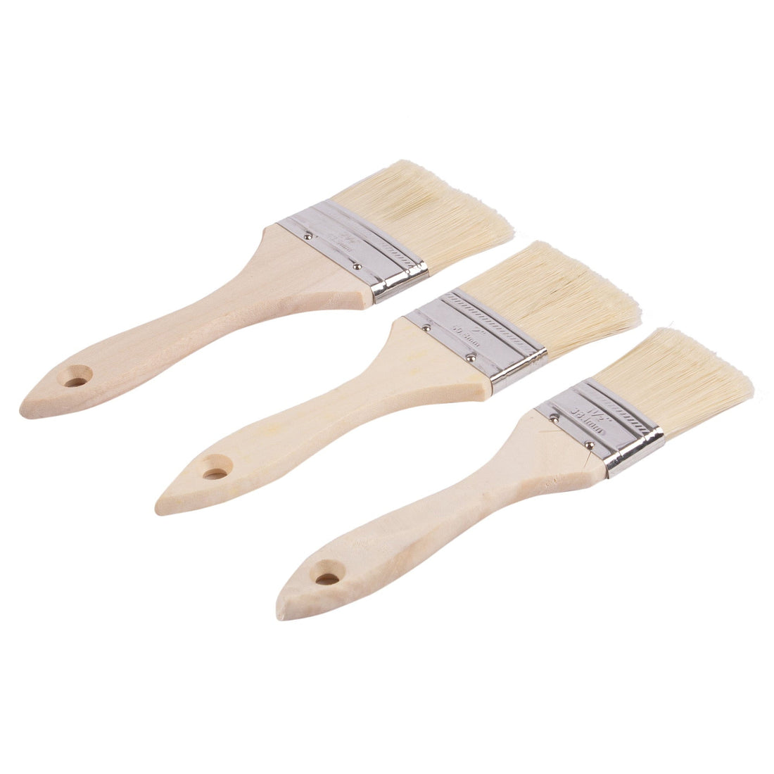 3pc Wooden DIY Paint Brush Set - By Blackspur