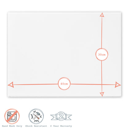 Harbour Housewares Classic Glass Placemat 400x300mm - White