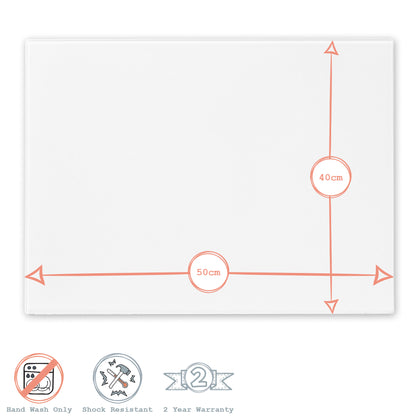 Harbour Housewares Glass Worktop Saver / Placemat - 50 x 40cm - Black