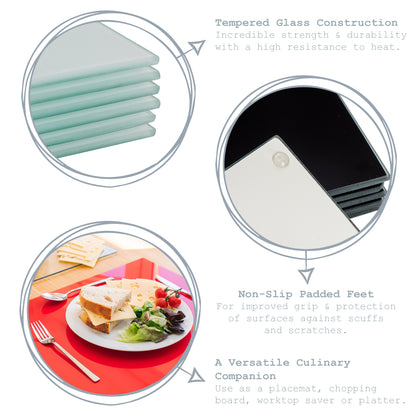 Harbour Housewares Classic Glass Placemat 400x300mm - Red
