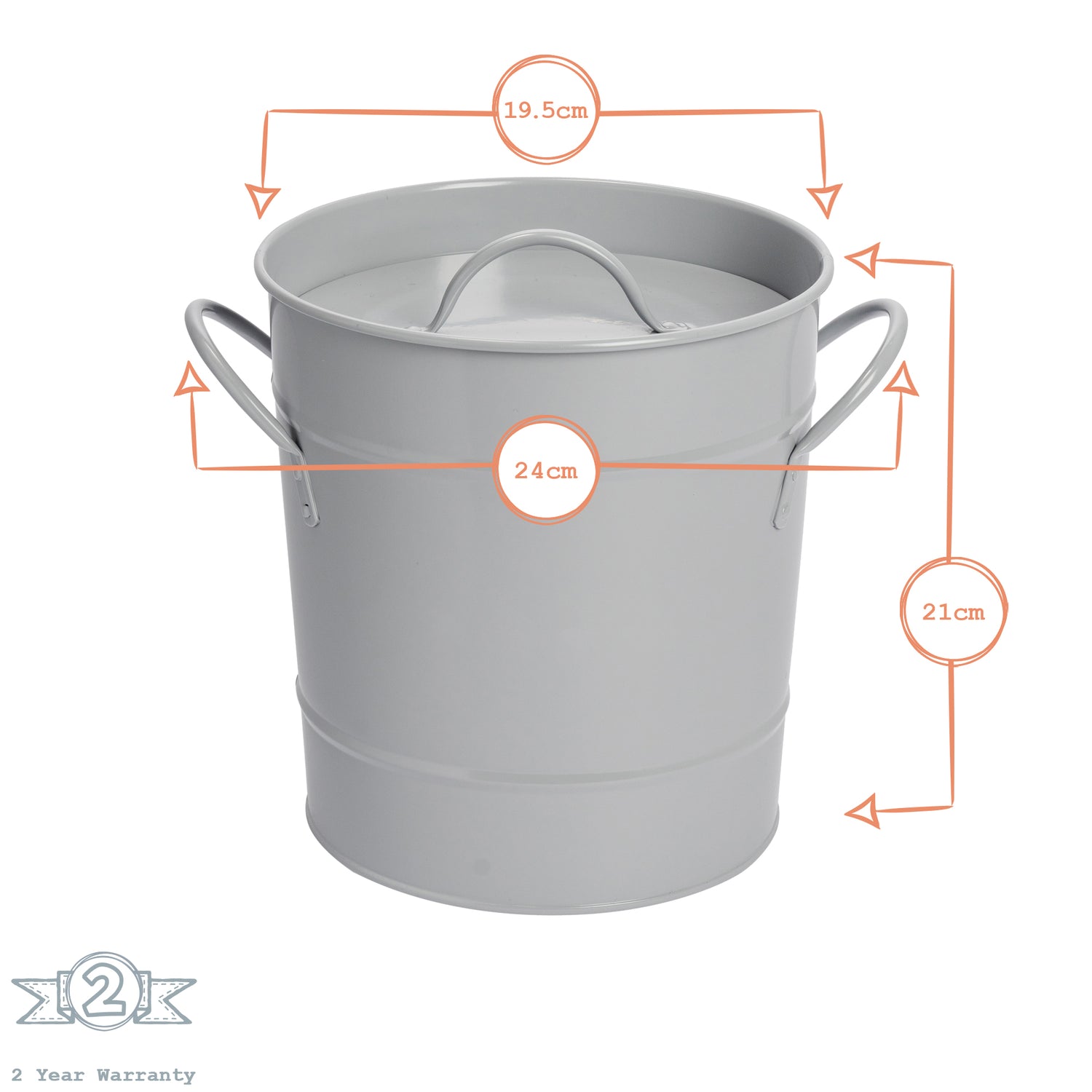 Harbour Housewares Ice Bucket with Lid &amp; Scoop