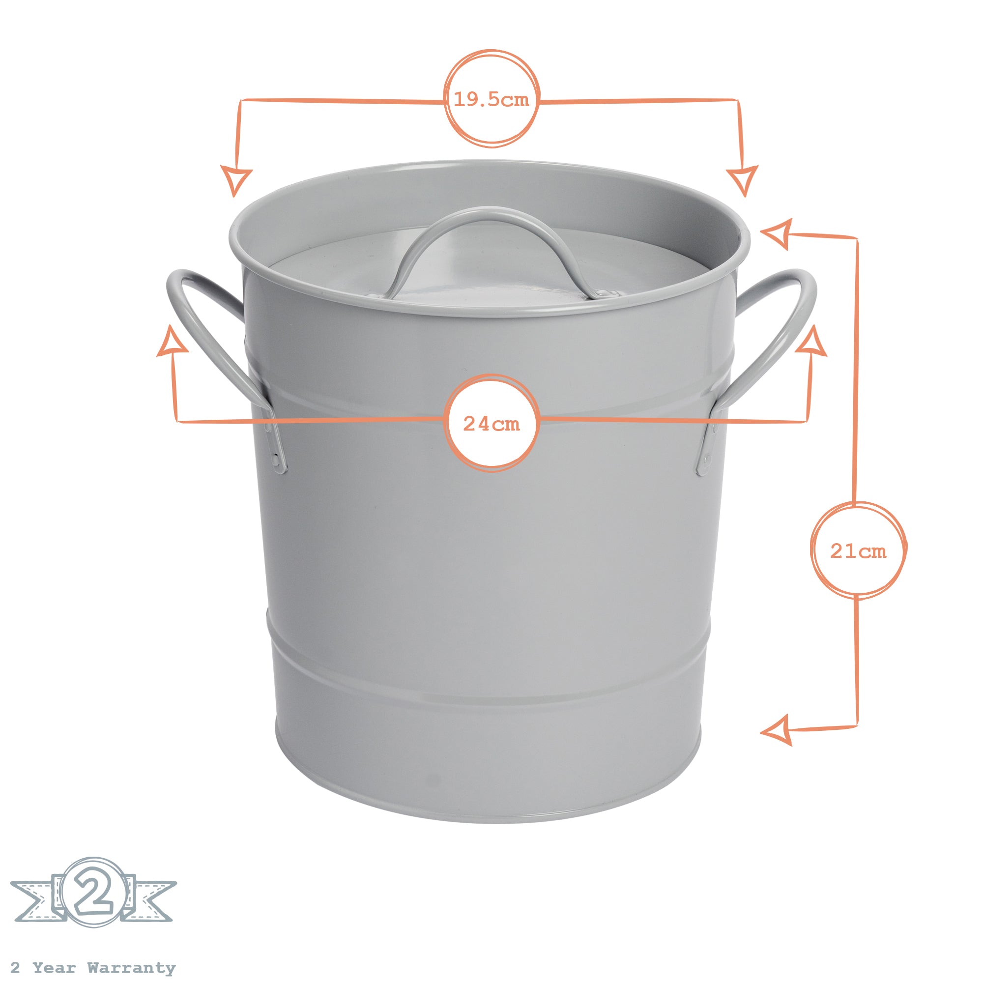 Harbour Housewares Ice Bucket with Lid &amp; Scoop