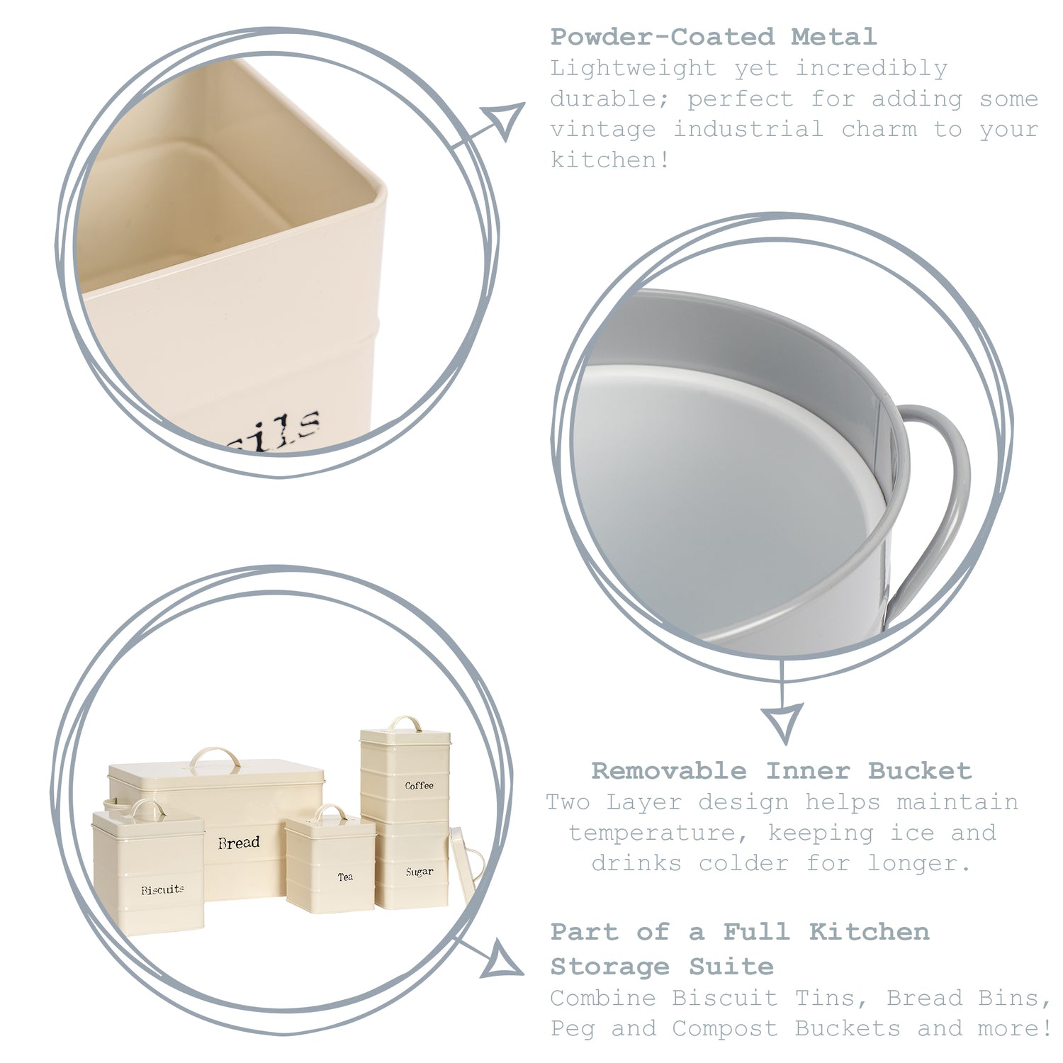 Harbour Housewares Ice Bucket with Lid &amp; Scoop